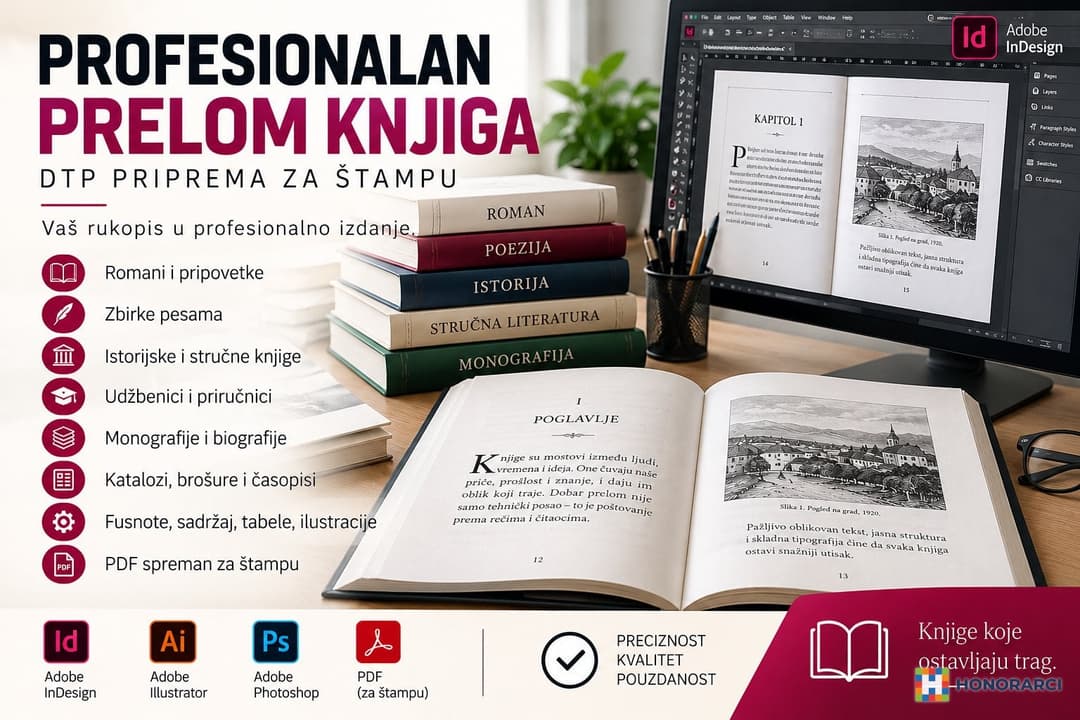 Profesionalan prelom knjiga za štampu | Adobe InDesign - slika 1