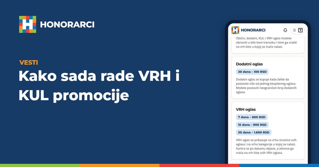 Kako sada rade VRH i KUL promocije