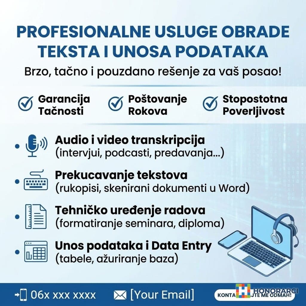 Audio transkripcija, prekucavanje i uređenje tekstova - slika 2