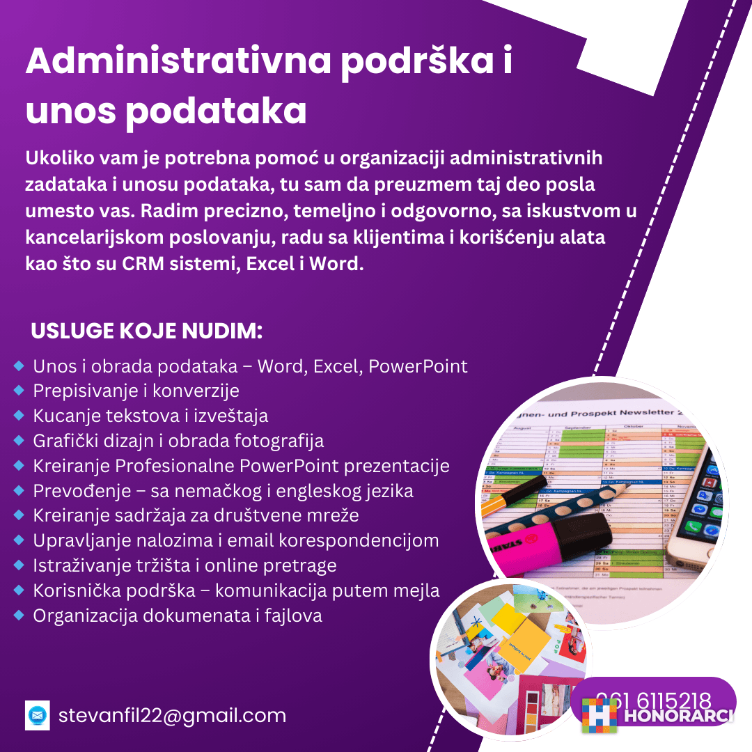Administrativna podrška - Virtuelni asistent - slika 1