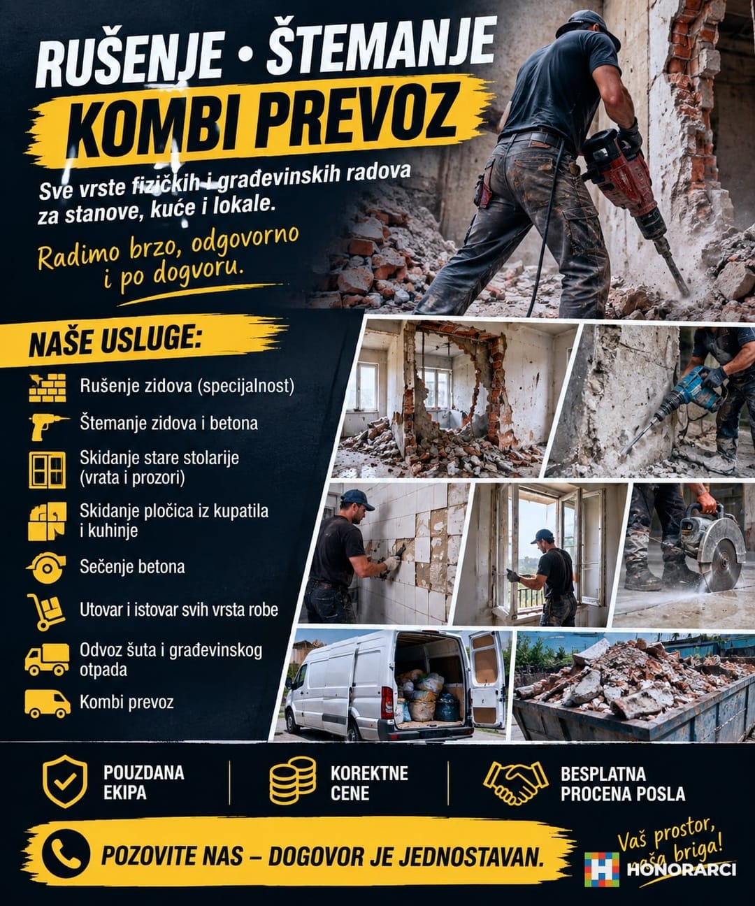 Rušenje • Štemanje • Kombi prevoz – slika 1