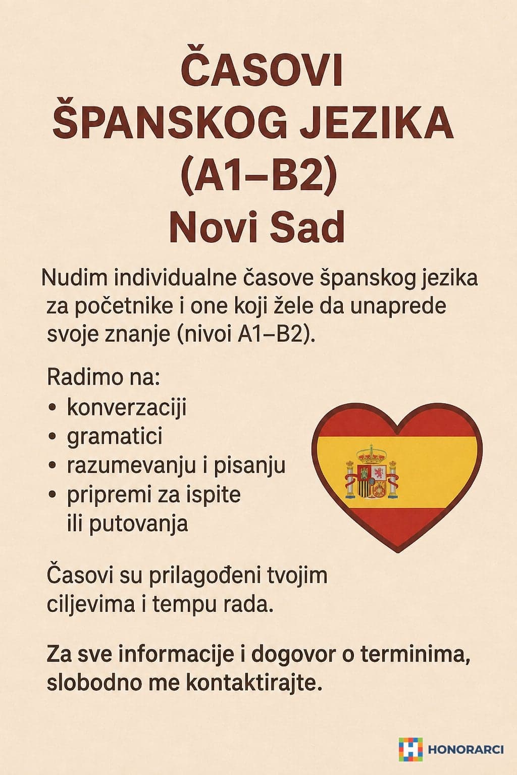 PRIVATNI ČASOVI ŠPANSKOG JEZIKA