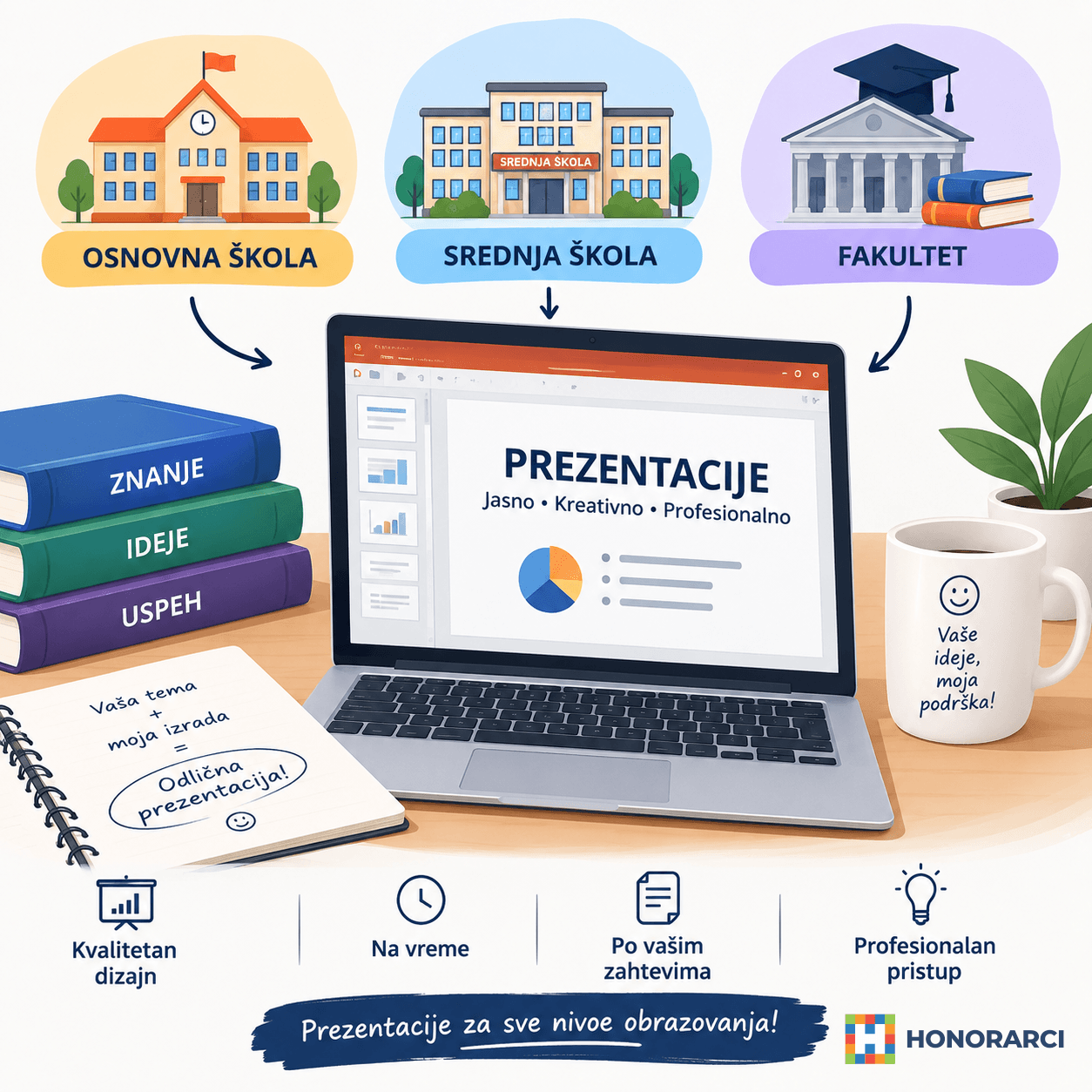 Izrada Powerpoint Prezentacija za Osnovce, Srednjoškolce i Studente (Sve Teme)