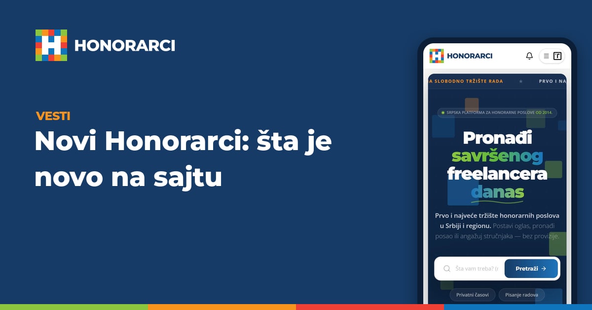 Novi Honorarci: šta je novo na sajtu