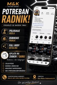 Potrebni radnici na poziciji poliranje automobila i dubinskog pranja (sa iskustvom pozeljno)
